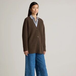 Quince Mongolian Cashmere Oversized Boyfriend Cardigan Sweater